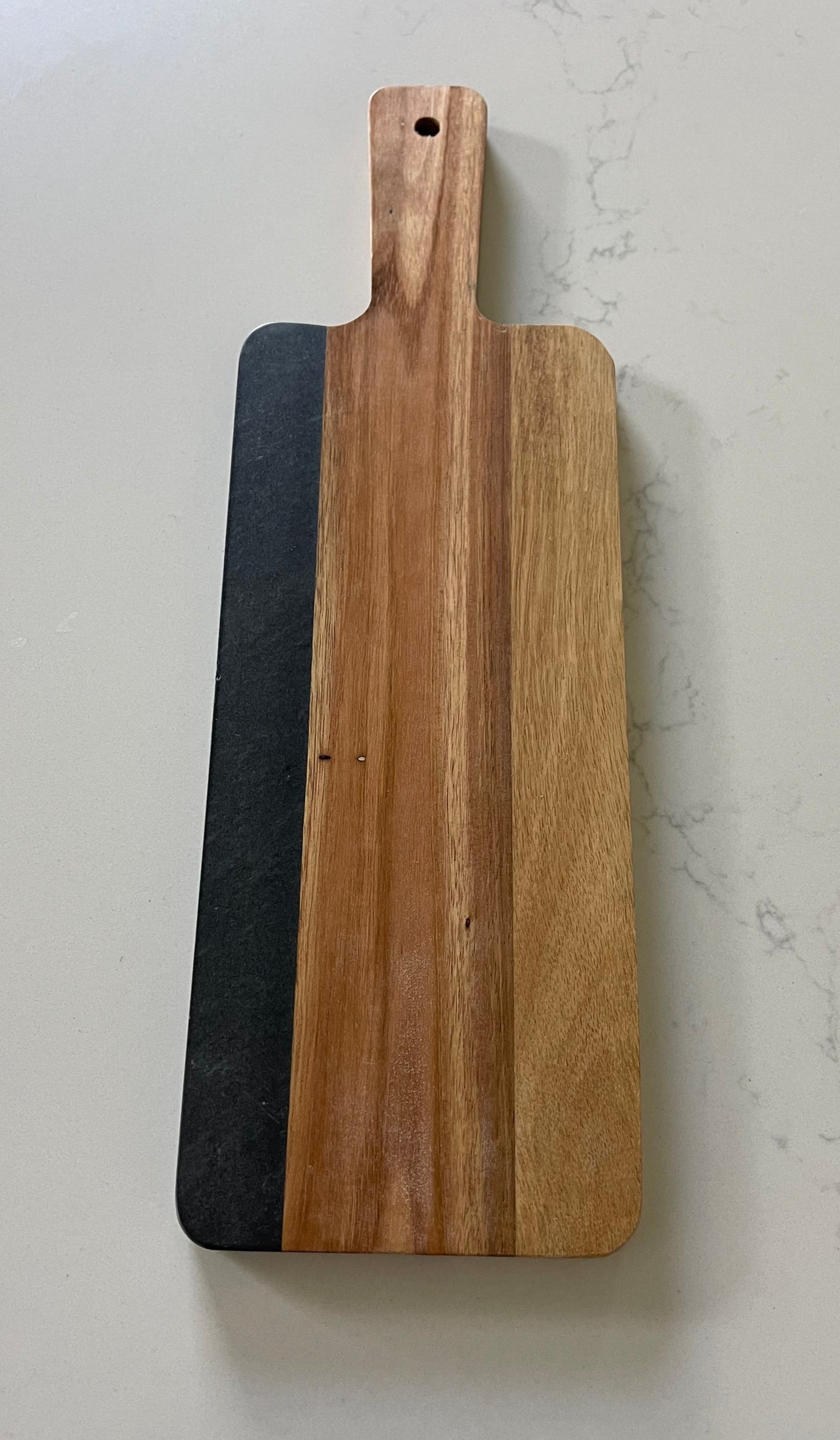 Slate and acacia wood charcuterie board