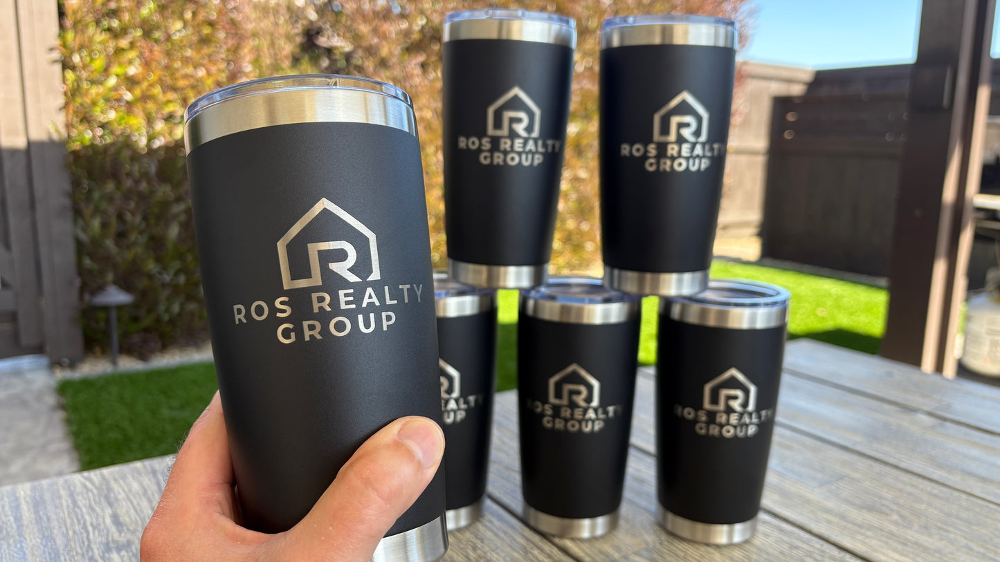 Custom Engraved Stainless Steel Tumbler – Personalized Logo or Design | Corporate Gifts | Laser Engraved Drinkware | Hot & Cold Insulated Travel Mug