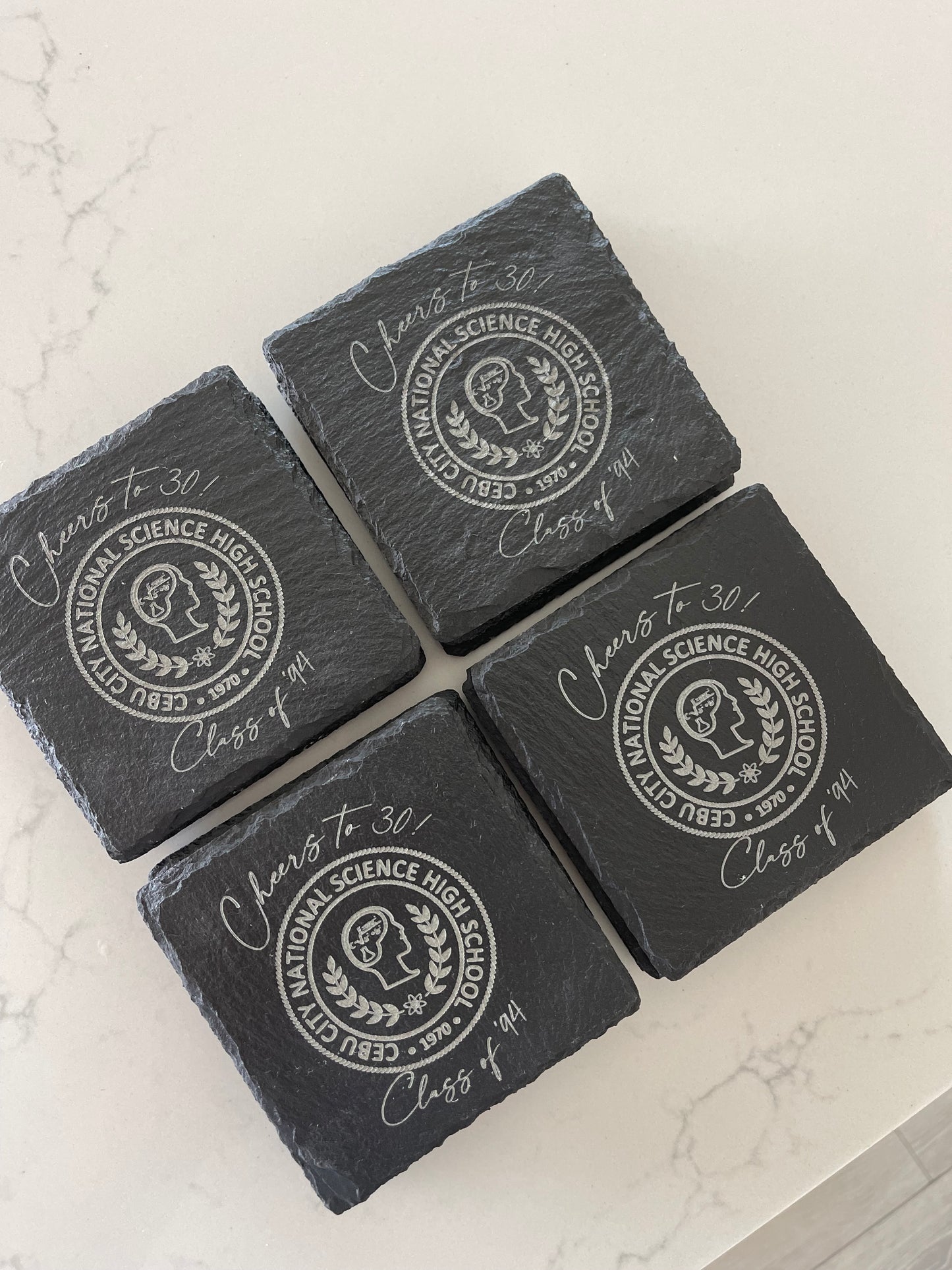 4 Slate Coasters (Custom Design)