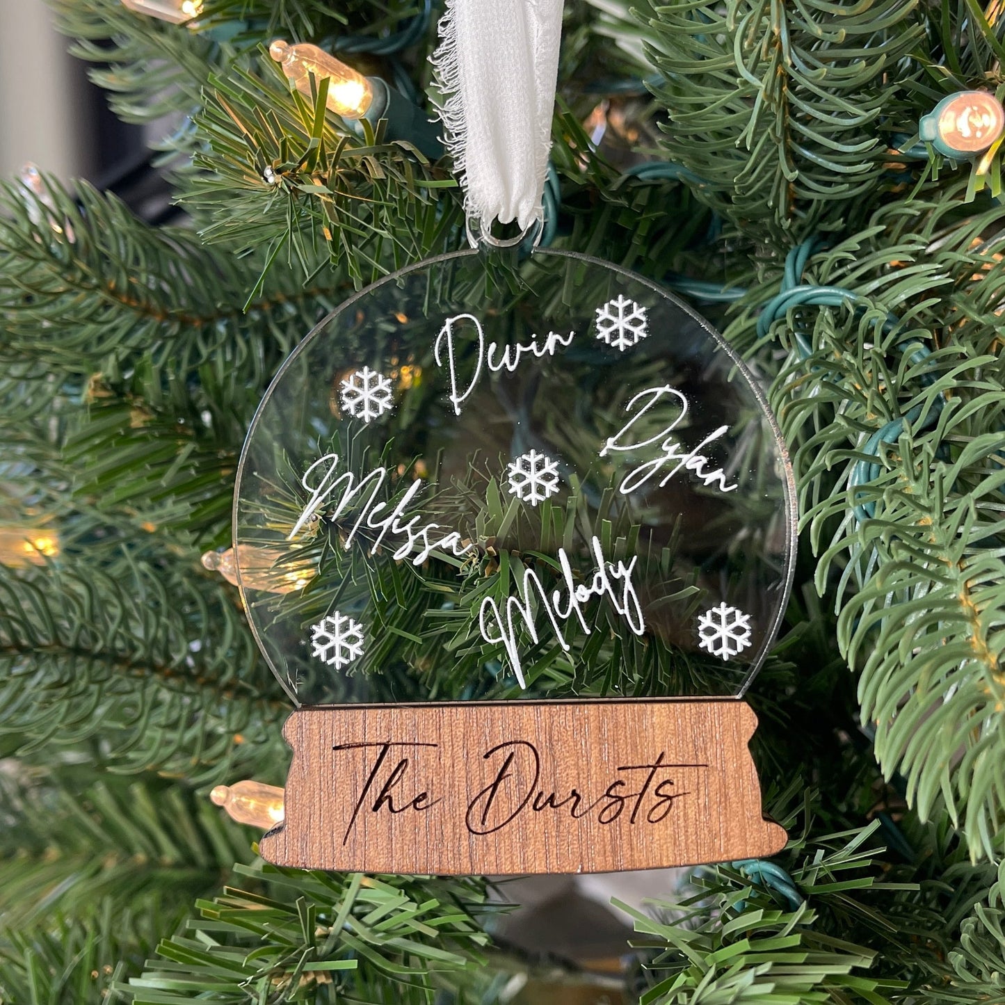 Snow Globe Acrylic Family Ornament, 2024 Family Gift Ornament, Super Cute Family Ornament for Gift, Personalized Family Ornament, SnowGlobe