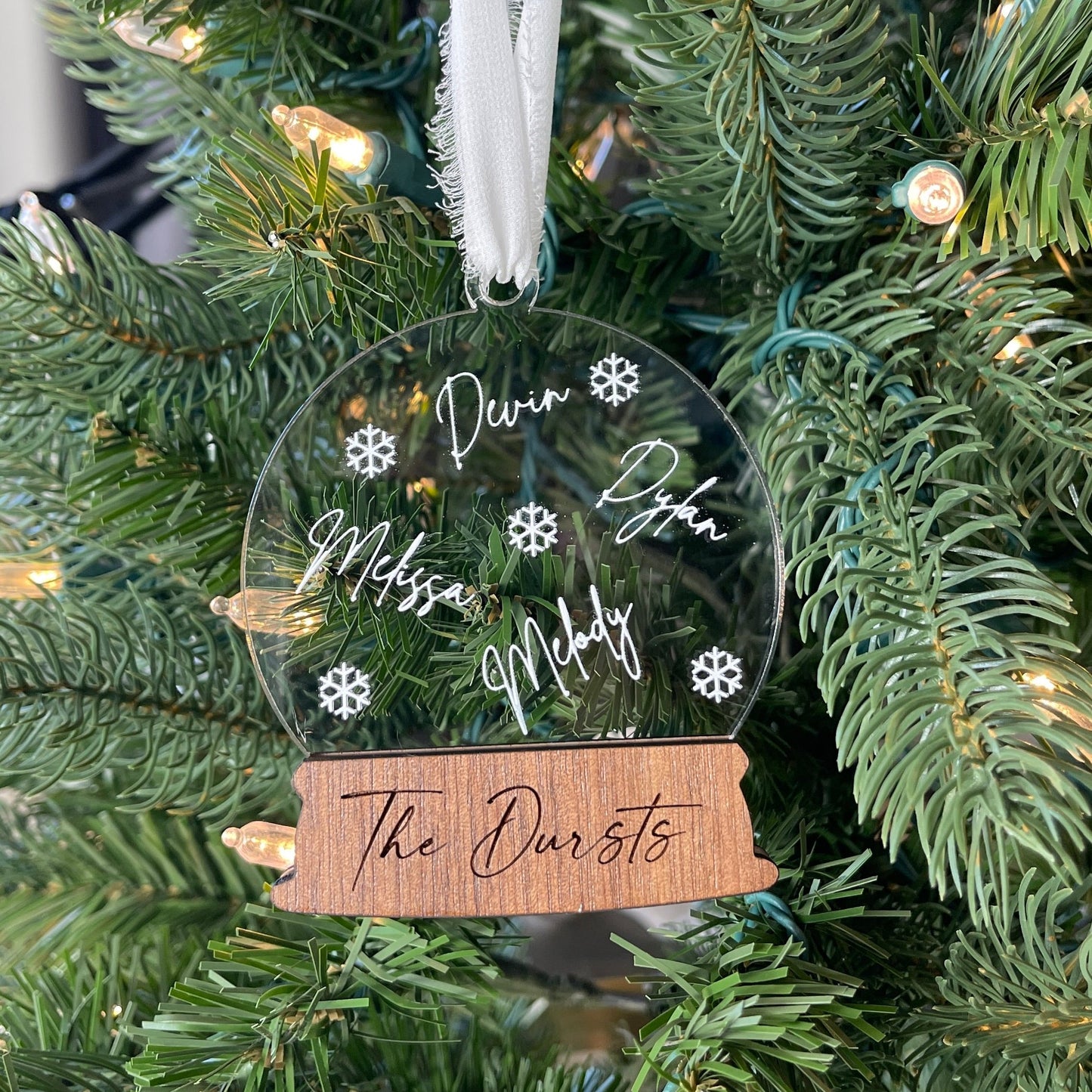 Snow Globe Acrylic Family Ornament, 2024 Family Gift Ornament, Super Cute Family Ornament for Gift, Personalized Family Ornament, SnowGlobe