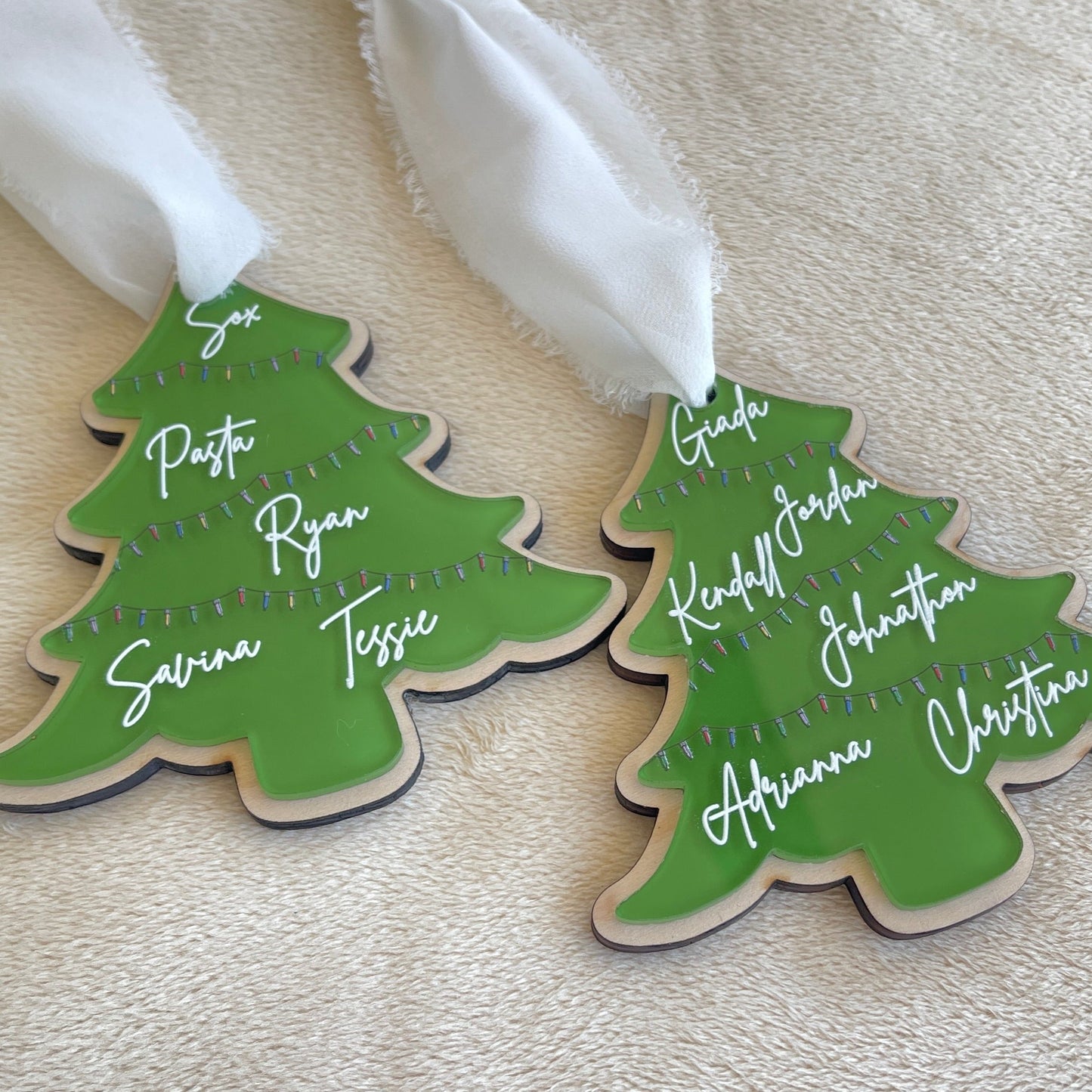 2024 Family Christmas Tree Ornament, Cute Christmas Family Ornament, Acrylic Wood Christmas Ornament, Personalized Christmas Gift Ornament