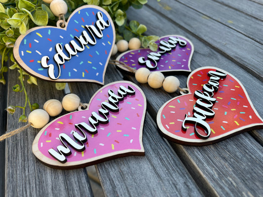 Cookie Heart Valentine Gift Tag, Personalized Valentines Basket Tag, Valentines Gift Tag, Custom Valentine