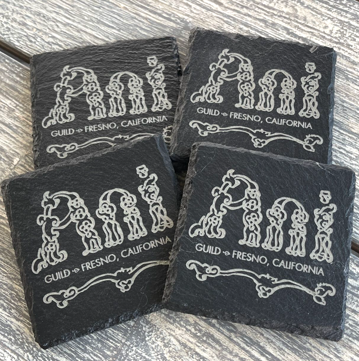 4 Slate Coasters (Custom Design)