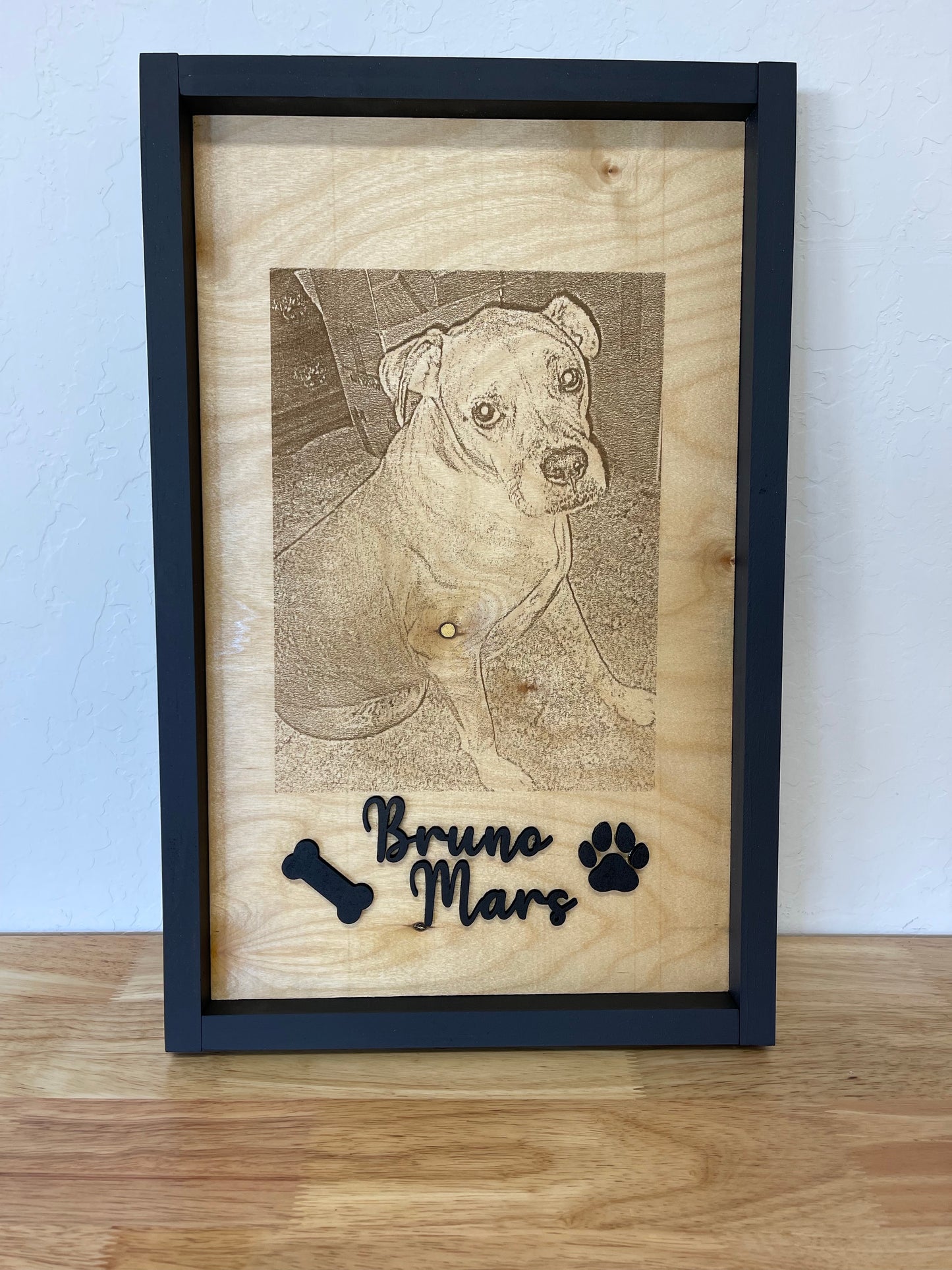 Customized Pet Engraved Photo on Wood