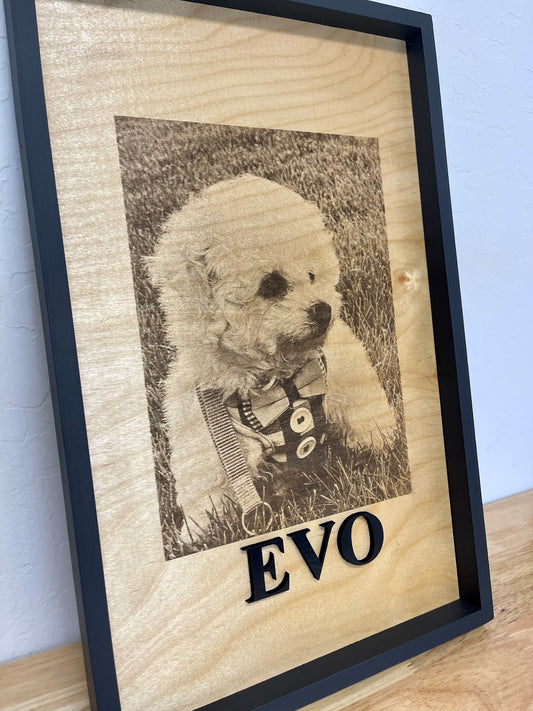 Customized Pet Engraved Photo on Wood